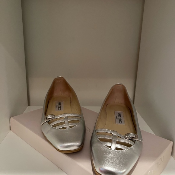 Silver Jimmy Choo flats - Picture 3 of 6